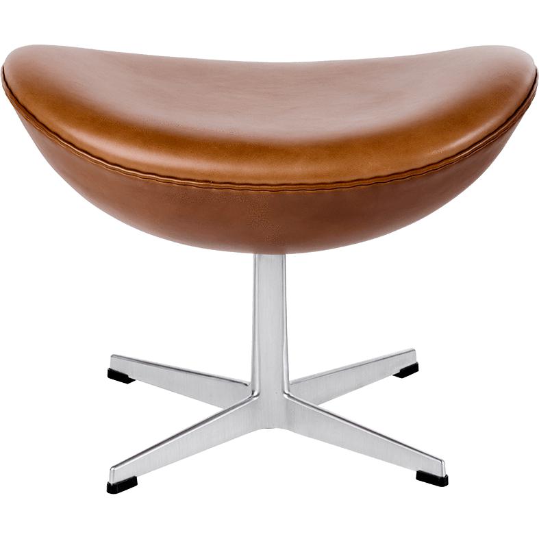 Fritz Hansen le tabouret d'oeuf en cuir, élégance noix