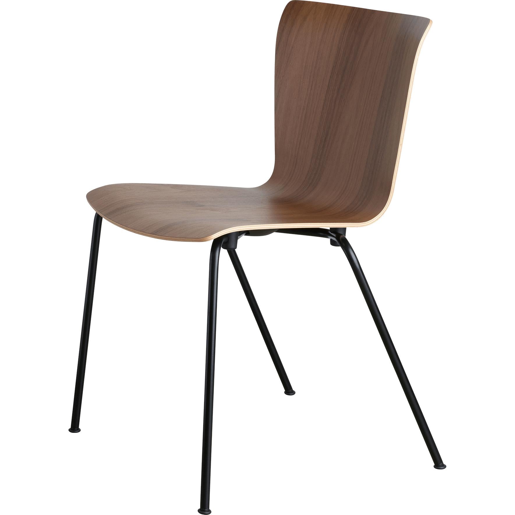 [product_category]-Fritz Hansen Vico Duo Vm110 Chair Powder Coated Frame, Walnut-Fritz Hansen-VM110-blacksteel-walnut-FRI-1