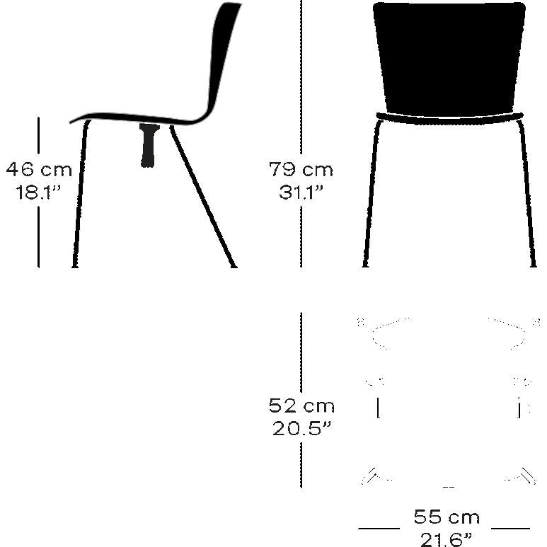 Fritz Hansen Vico Duo Vm112 Stol, Sort/Aske Sort