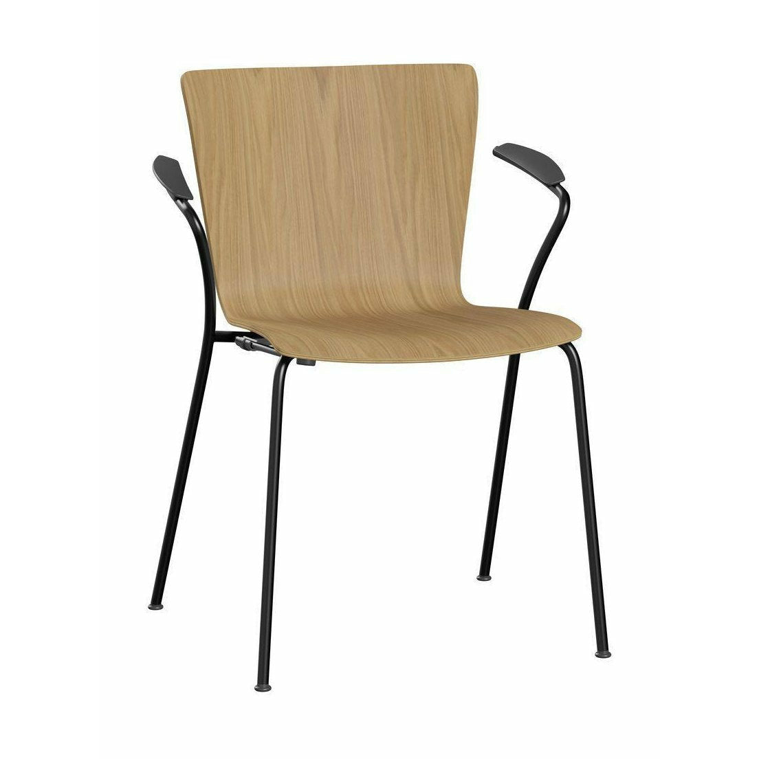 Fritz Hansen Vico Duo VM113 Cadeira com braço de carvalho, preto/Oak Brown