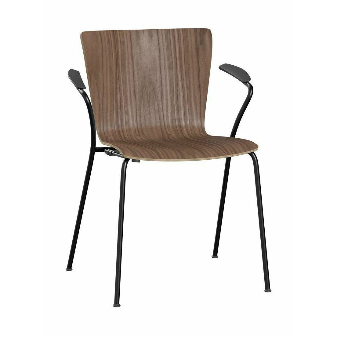 Fritz Hansen Vico Duo VM113 Silla con Walnut de reposabrazos, negro/nogal