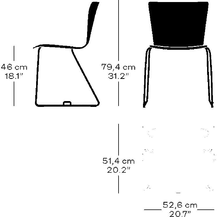 Fritz Hansen Vico Duo VM115 Stuhl, Chrom/Asche Schwarz