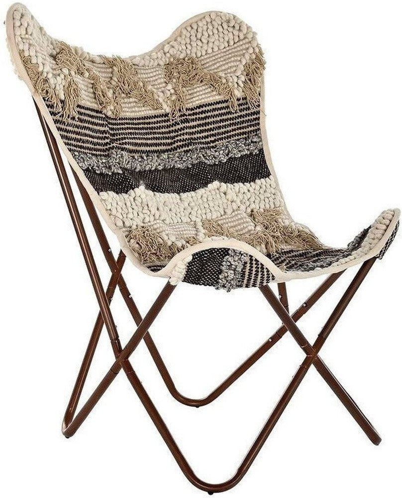 [product_category]-Garden chair DKD Home Decor Black Brown Cotton Iron (74 x 65 x 90 cm)-Bigbuy-S3032029-1