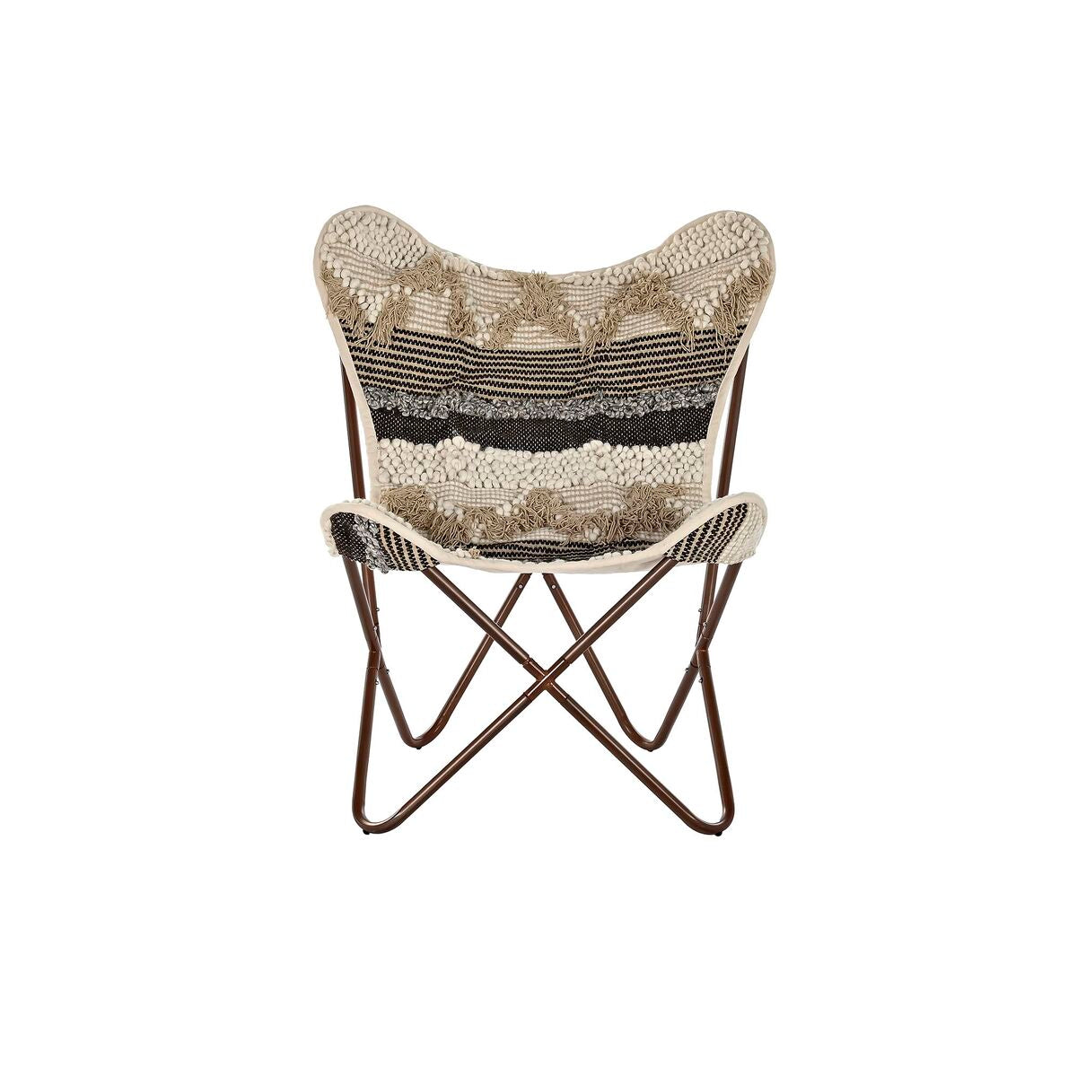 [product_category]-Garden chair DKD Home Decor Black Brown Cotton Iron (74 x 65 x 90 cm)-Bigbuy-S3032029-5