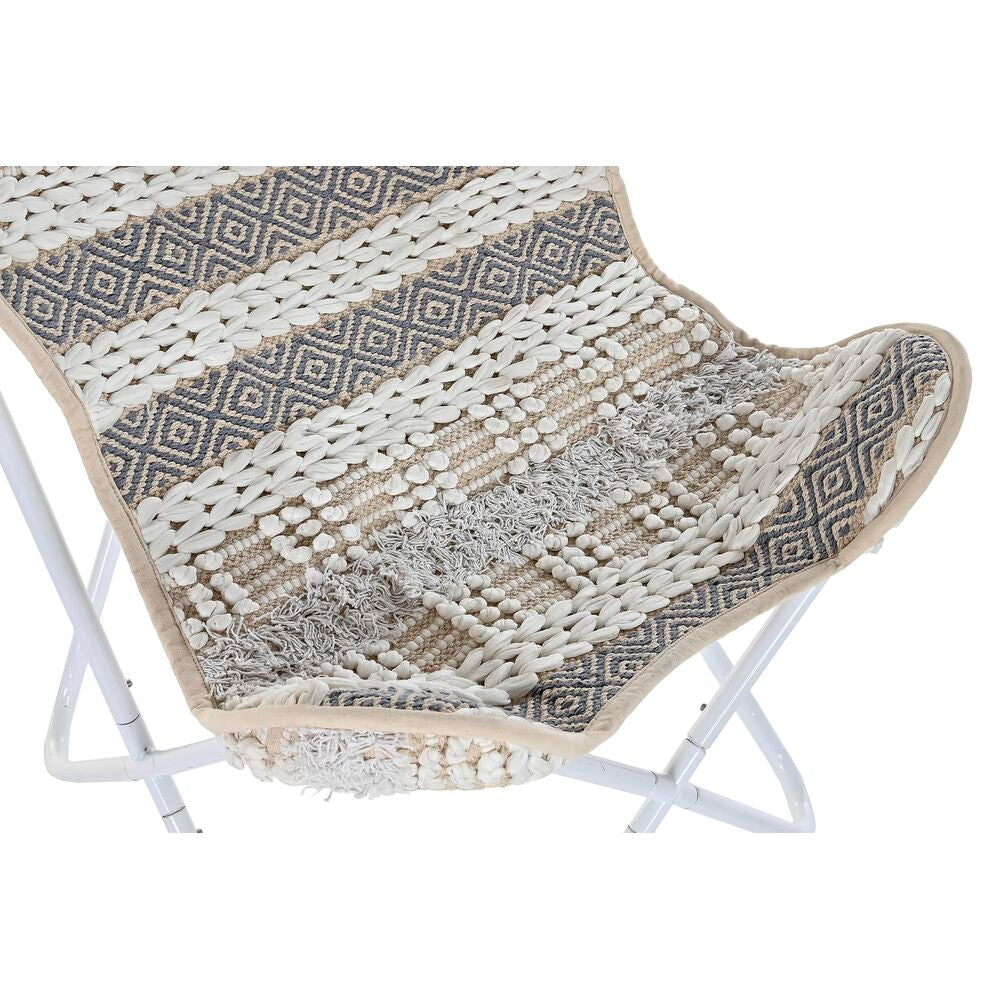 [product_category]-Garden chair DKD Home Decor Grey Cotton White Iron (74 x 65 x 90 cm)-Bigbuy-S3032034-3