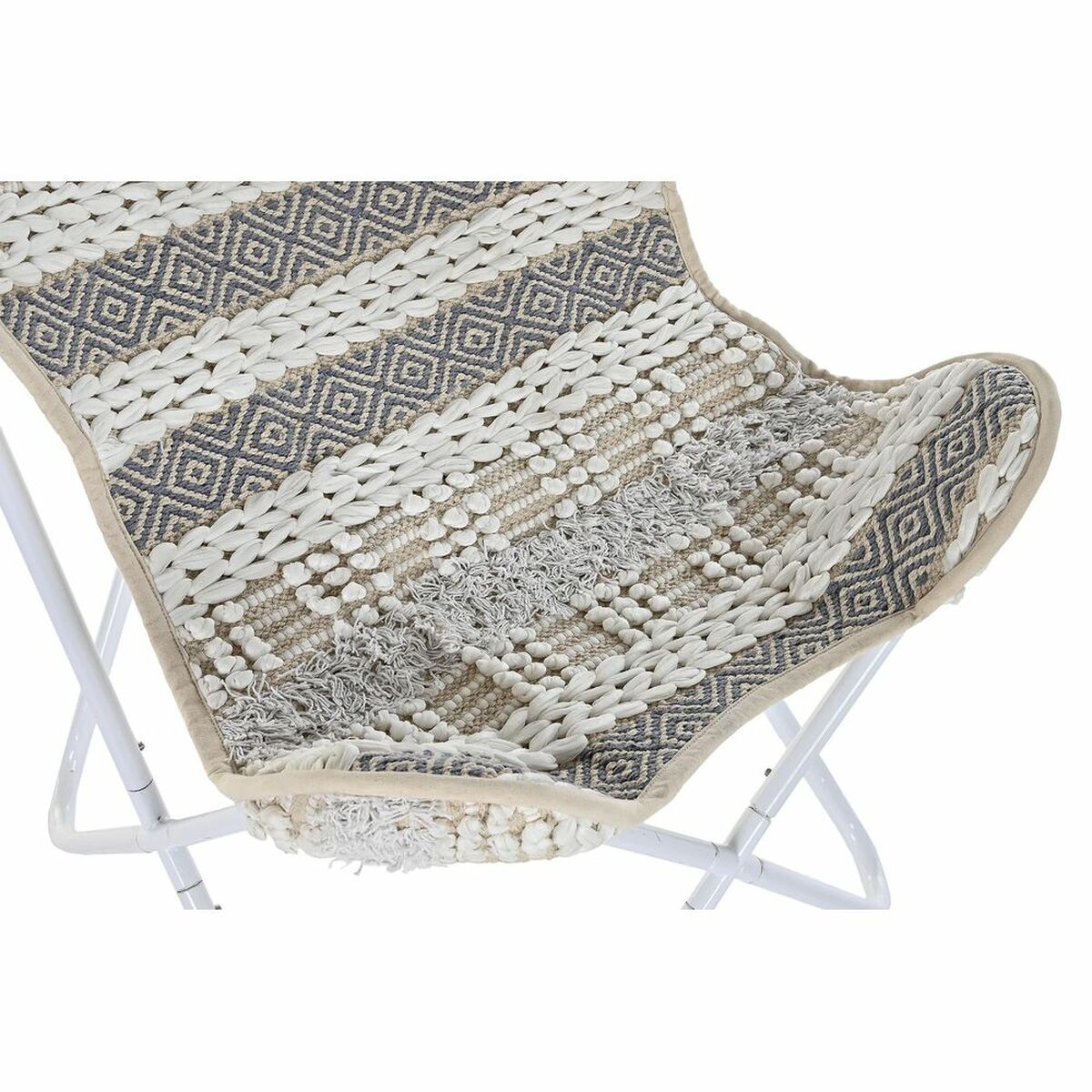 [product_category]-Garden chair DKD Home Decor Grey Cotton White Iron (74 x 65 x 90 cm)-Bigbuy-S3032034-4