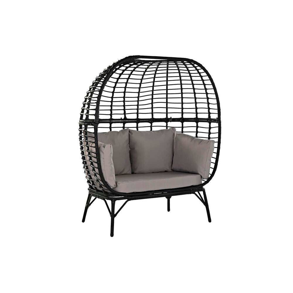 [product_category]-Garden sofa DKD Home Decor Black Beige synthetic rattan Steel (130 x-Bigbuy-S3033376-14
