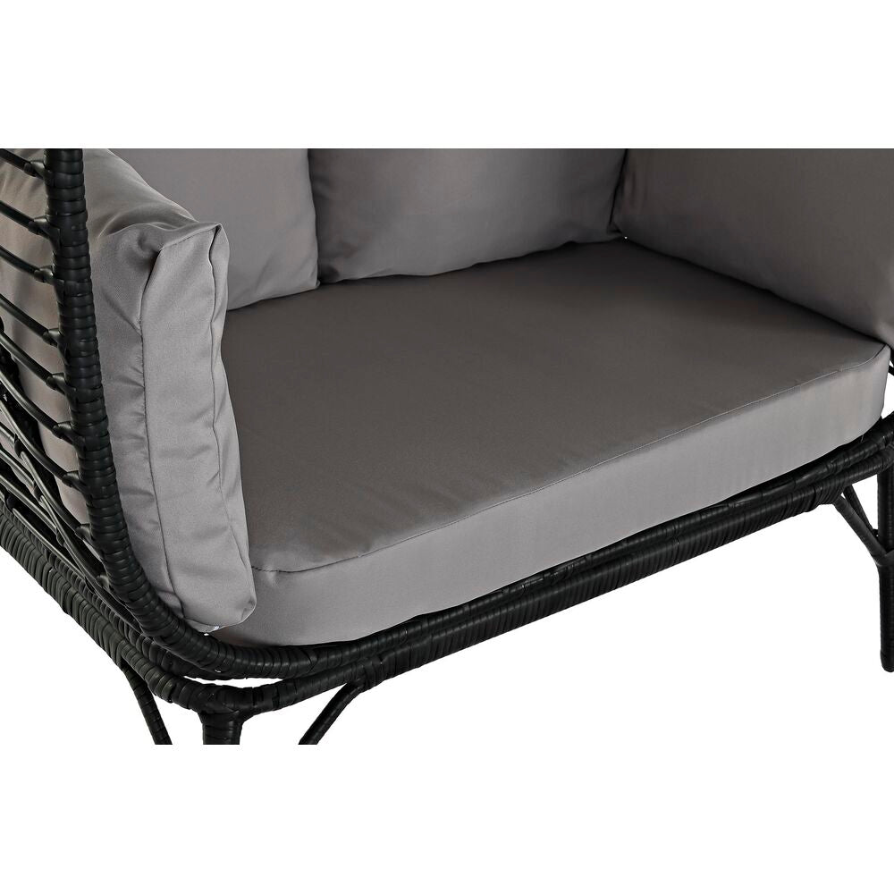 [product_category]-Garden sofa DKD Home Decor Black Beige synthetic rattan Steel (130 x-Bigbuy-S3033376-4
