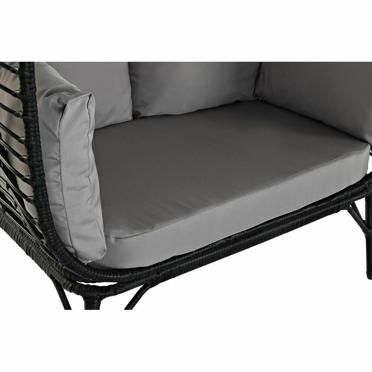 [product_category]-Garden sofa DKD Home Decor Black Beige synthetic rattan Steel (130 x-Bigbuy-S3033376-5