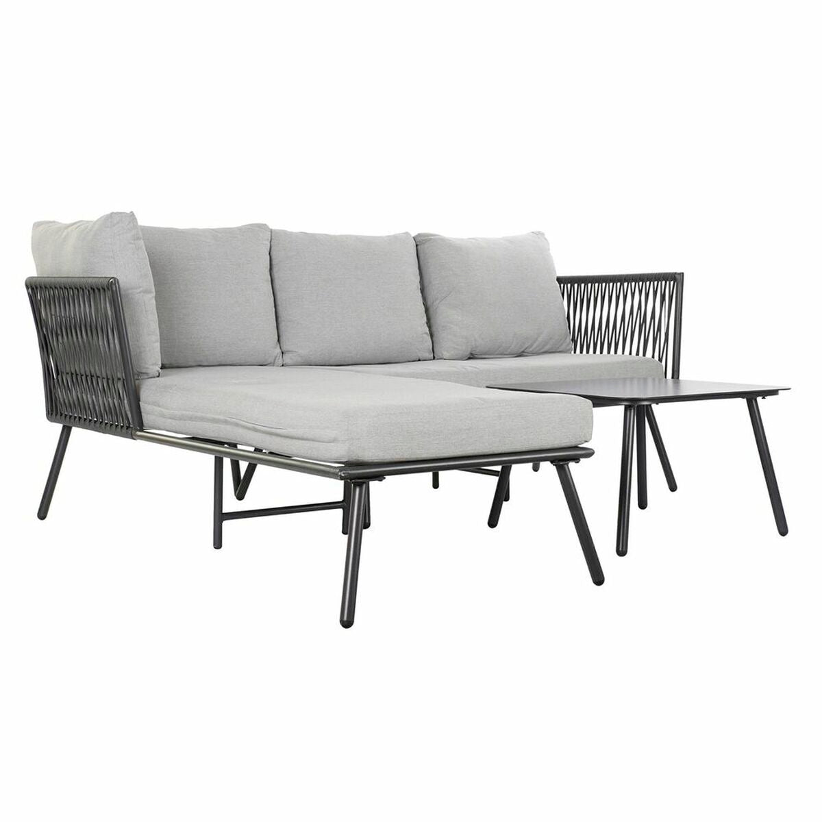 [product_category]-Garden sofa DKD Home Decor Black Metal Aluminium Rope 30 x 40 cm 192 x-Bigbuy-S3033404-18