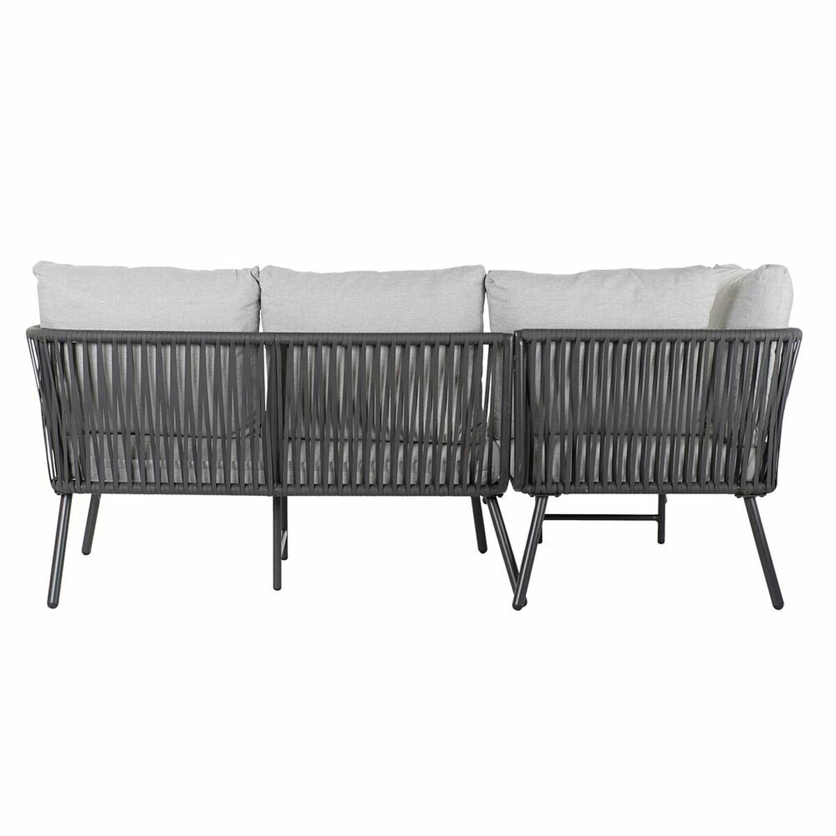 [product_category]-Garden sofa DKD Home Decor Black Metal Aluminium Rope 30 x 40 cm 192 x-Bigbuy-S3033404-9