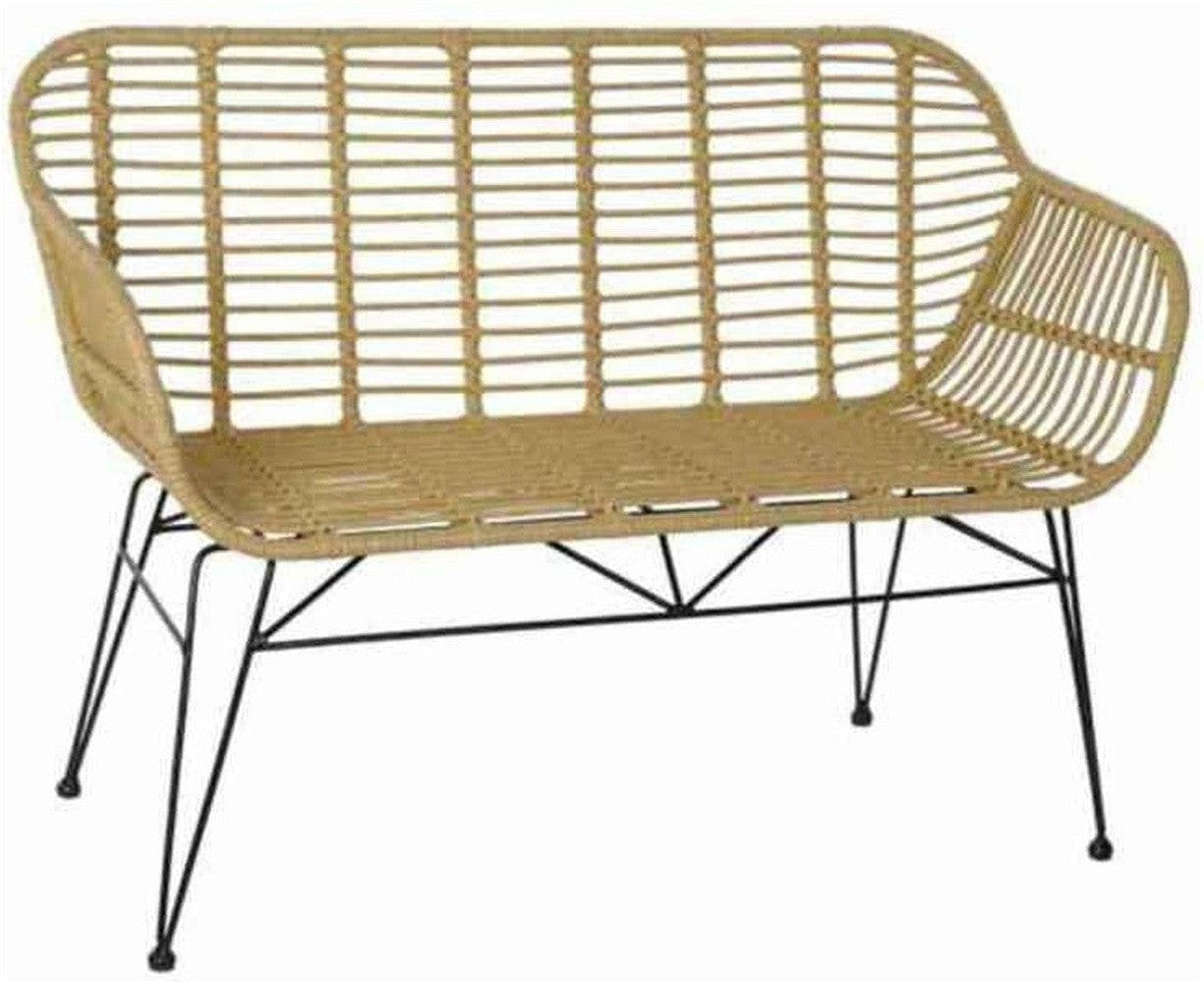 [product_category]-Garden sofa DKD Home Decor Metal synthetic rattan Rattan (116 x 55 x-Bigbuy-S3012800-1