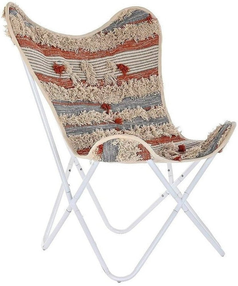 [product_category]-Garden sofa DKD Home Decor White Orange Iron 74 x 65 x 90 cm-Bigbuy-S3032039-1