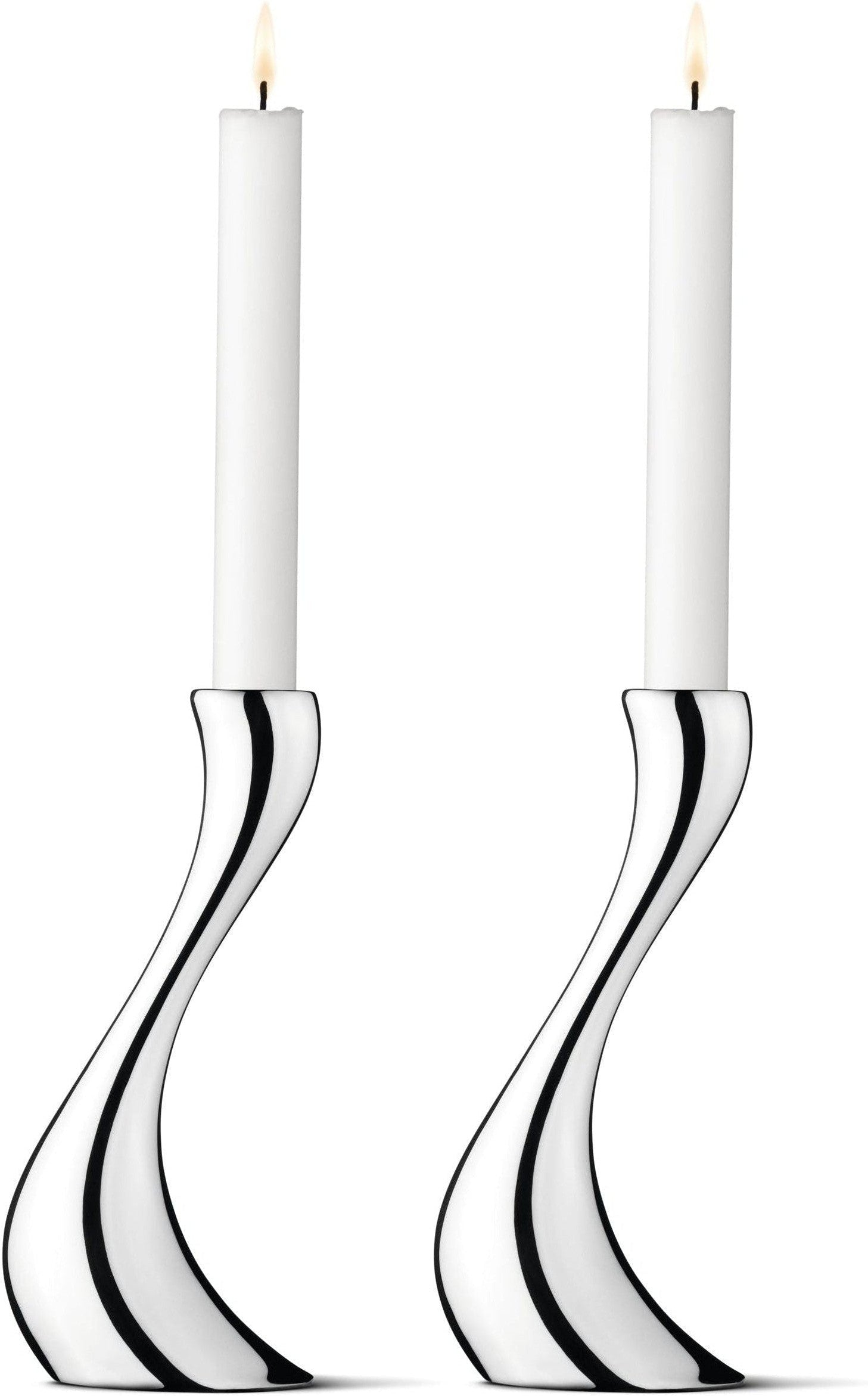 [product_category]-Georg Jensen Cobra Candle Holder Silver 20 Cm, 2 Pcs.-Georg Jensen-5705145020443-3586579-GEO-1