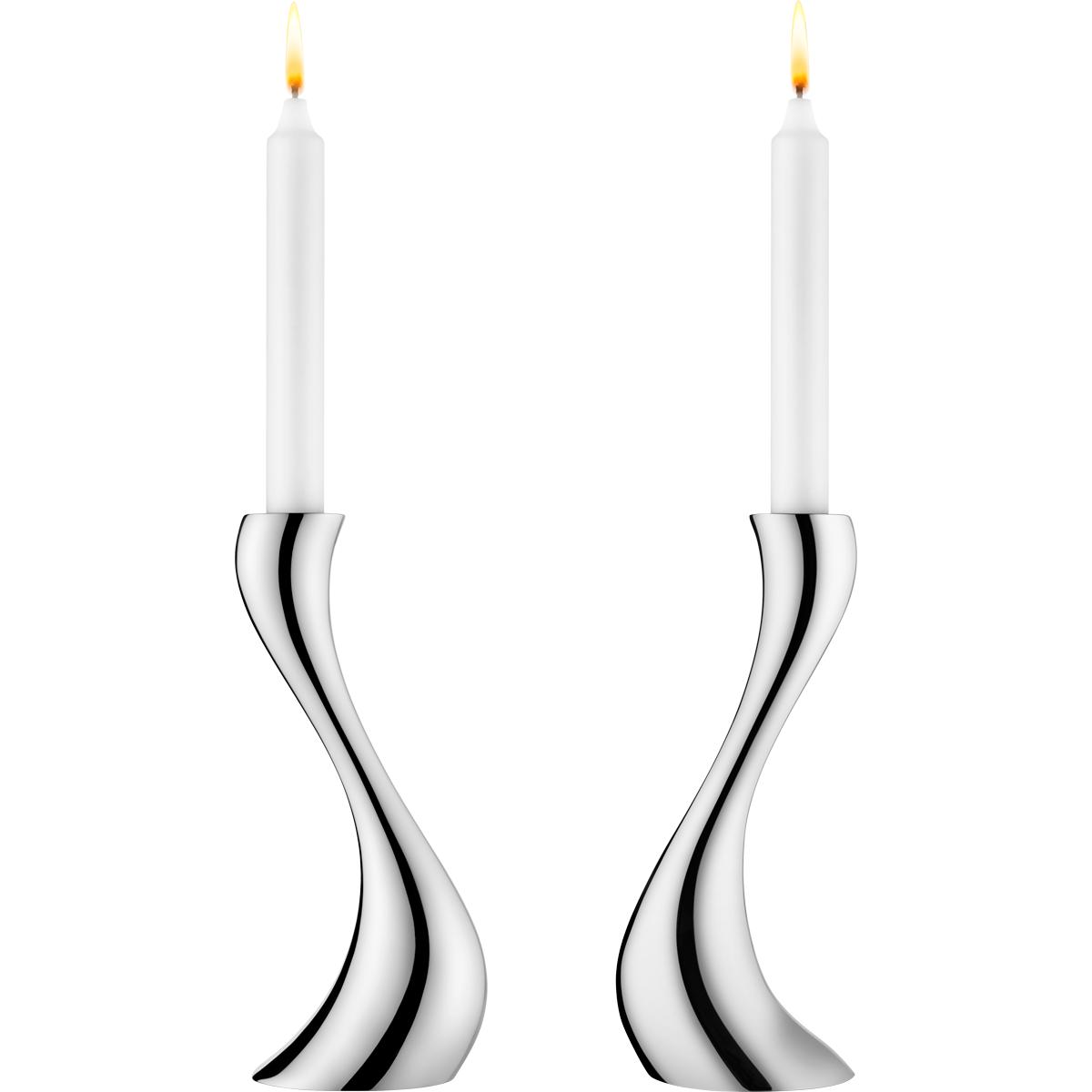 [product_category]-Georg Jensen Cobra Candle Holder Silver 20 Cm, 2 Pcs.-Georg Jensen-5705145020443-3586579-GEO-2