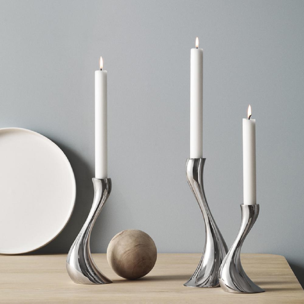 [product_category]-Georg Jensen Cobra Candle Holder Silver 20 Cm, 2 Pcs.-Georg Jensen-5705145020443-3586579-GEO-4