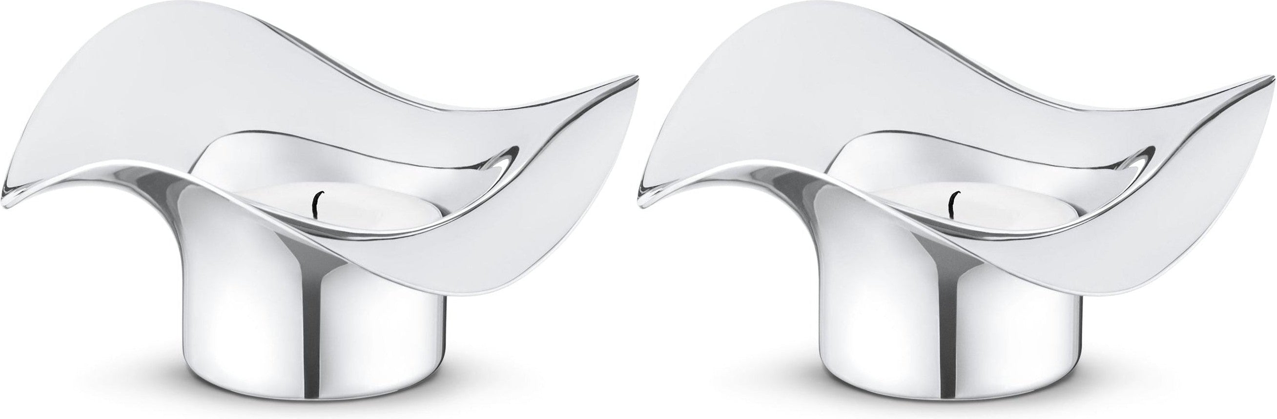[product_category]-Georg Jensen Cobra Tealight Holder, 2 Pcs.-Georg Jensen-5705145213340-3586582-GEO-1