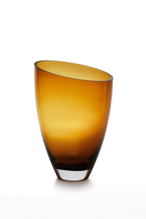 [product_category]-glass vase of inverse parabolic shape skewed, BULED, 9mm luxury glass-Harlequin Poplar-AM (amber)-BUL30AM-5