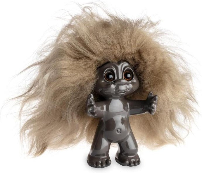 Goodlucktroll bruin/ bruin haar, 9 cm