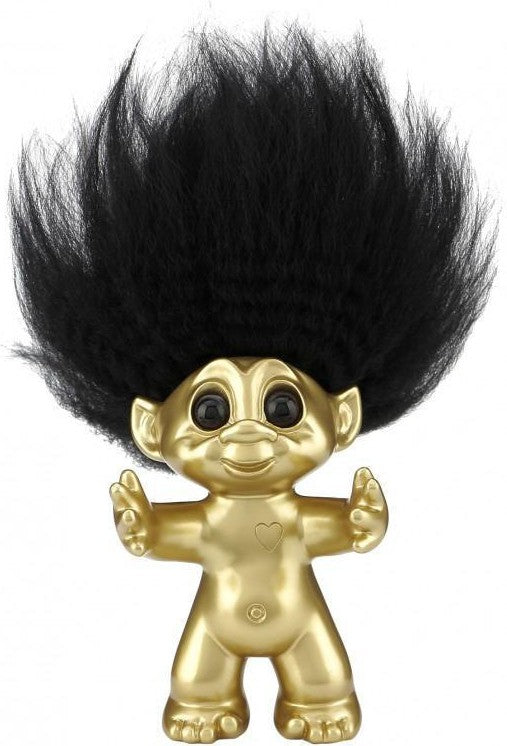 GoodluckTroll Matt Brass Look / Black Hair, 9cm