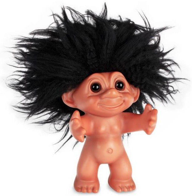 GoodluckTroll Rubber Look/ Black Hair, 12 cm