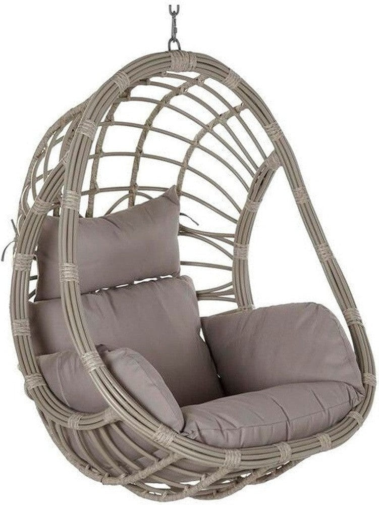 [product_category]-Hanging garden armchair DKD Home Decor 90 x 70 x 110 cm Grey synthetic-Bigbuy-S3033149-1