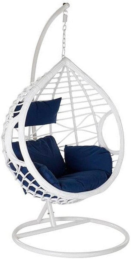 [product_category]-Hanging garden armchair DKD Home Decor Navy Blue White Aluminium-Bigbuy-S3033143-1