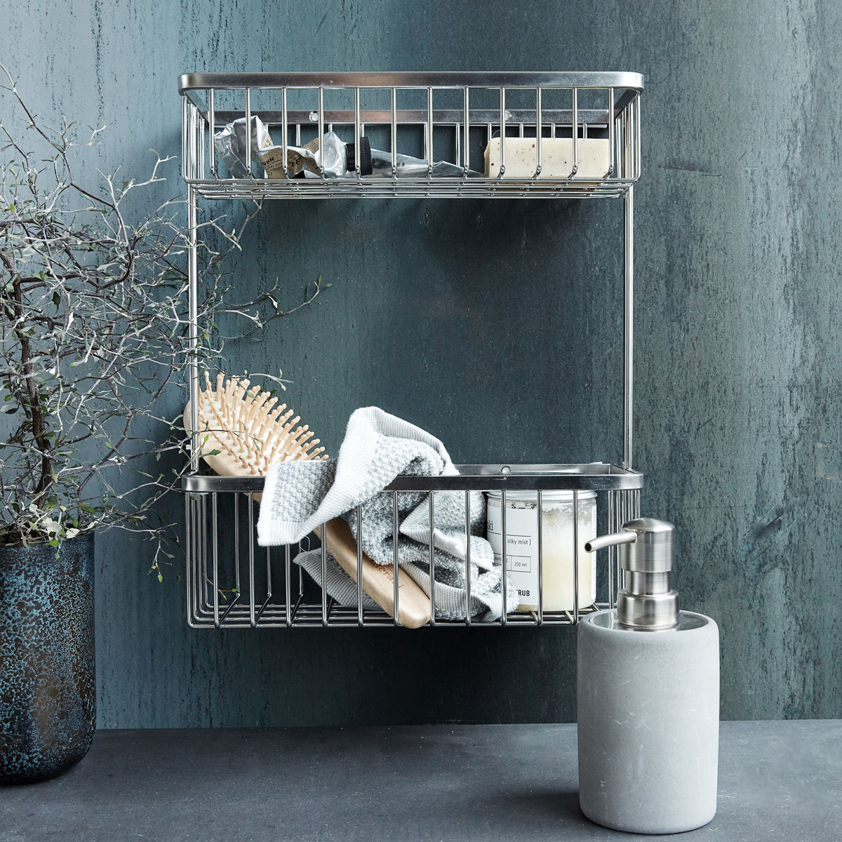 [product_category]-House Doctor Basket, HDBath, Double, Silver finish-House Doctor-5707644469693-209830301-HOU-2