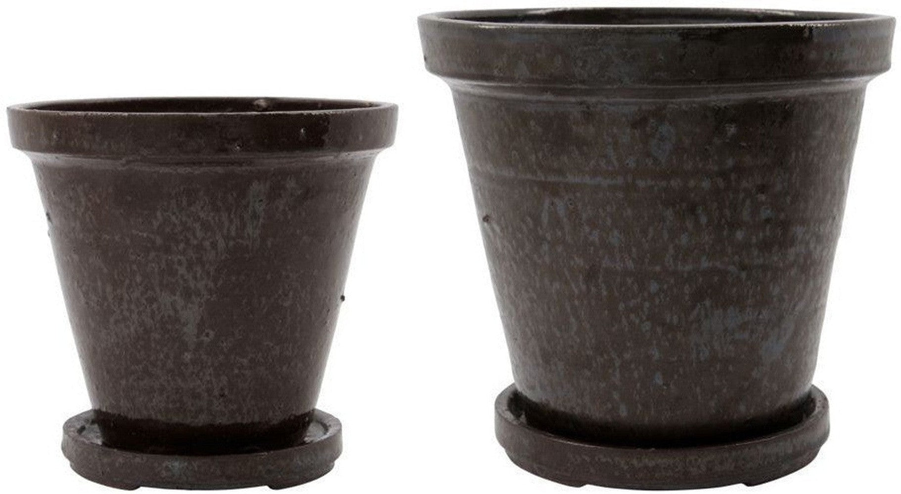 [product_category]-House Doctor Planter w. saucer, HDFlower, Brown-House Doctor-5707644828612-210140601-HOU-1