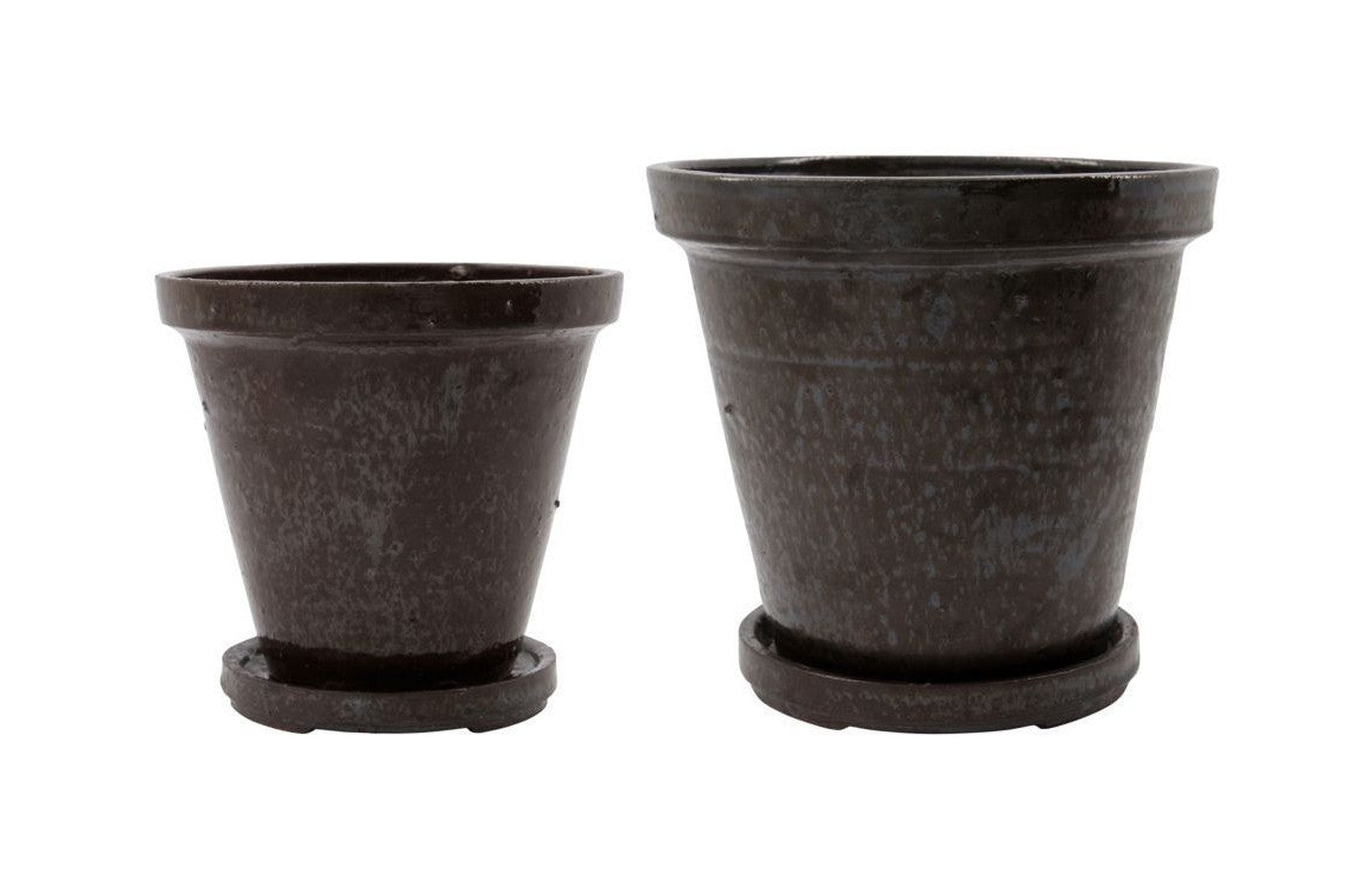 House Doctor Planter w. Saucer, Hdflower, Brown