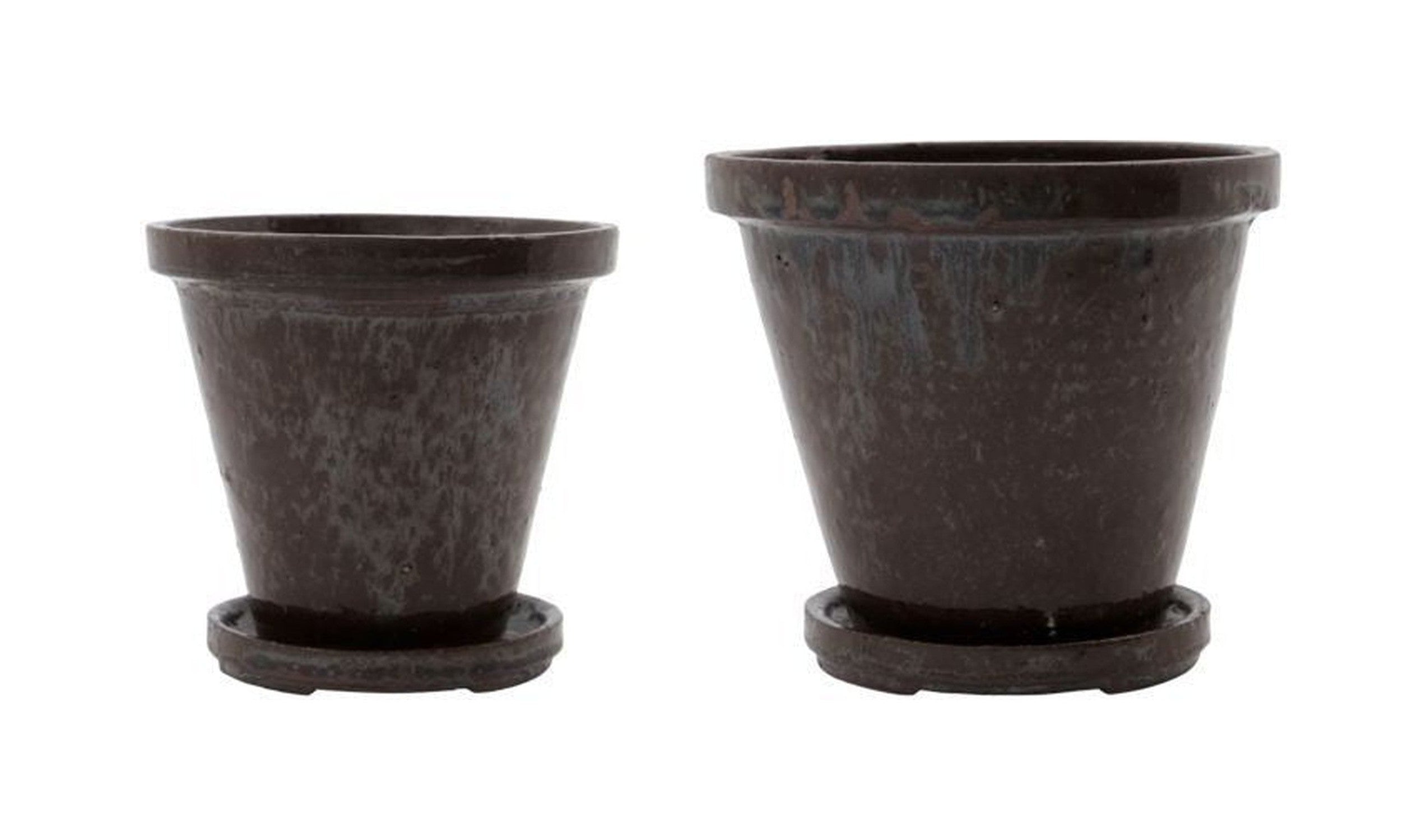 House Doctor Planter w. Saucer, Hdflower, Brown