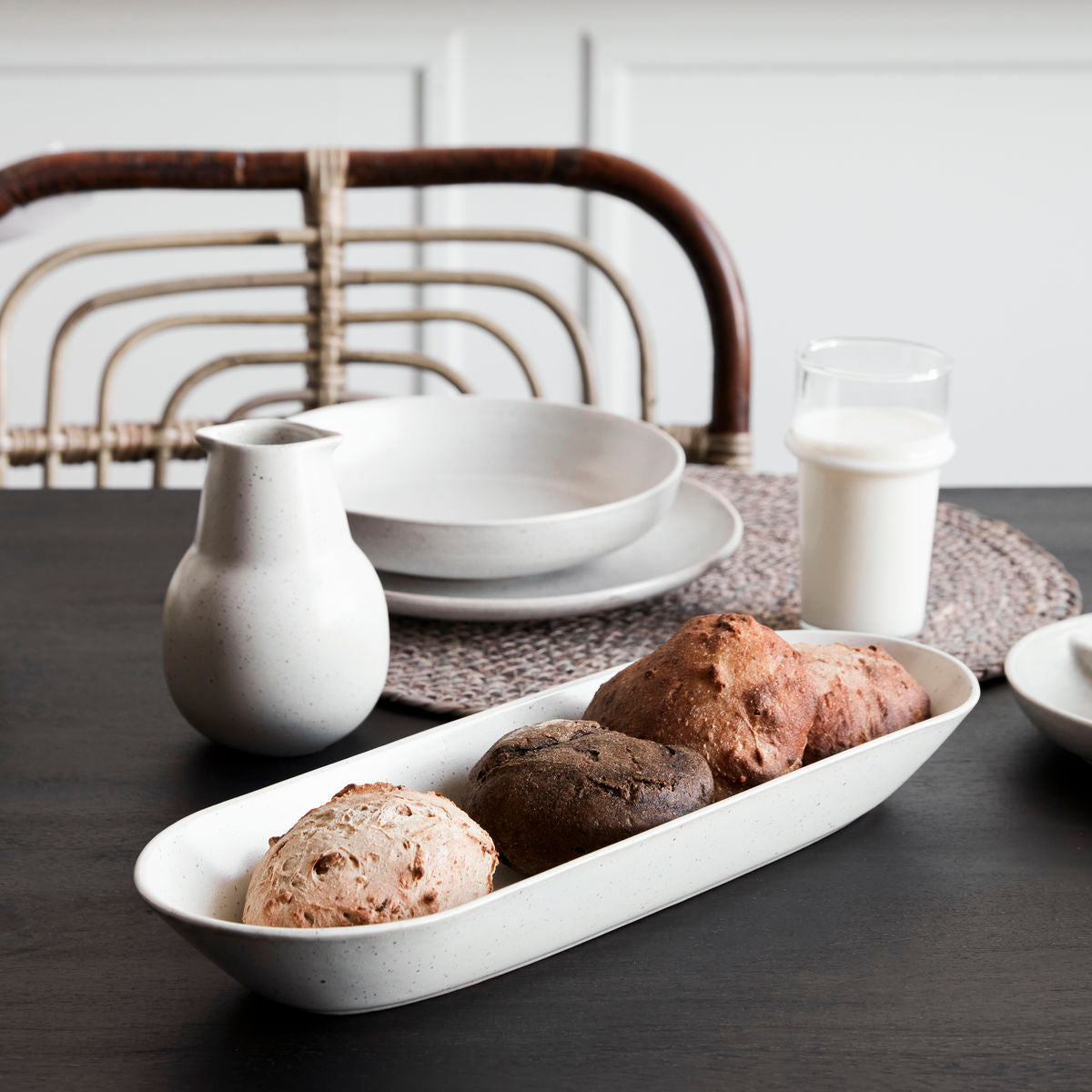 [product_category]-House Doctor Serving dish, HDPion, Grey/White-House Doctor-5707644799004-206260130-HOU-4