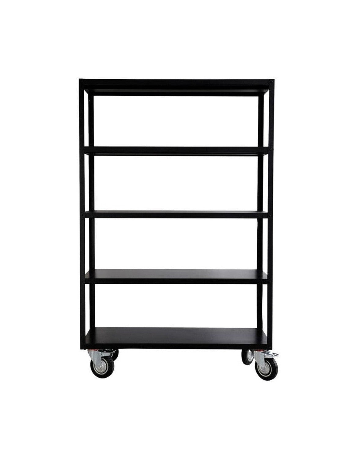 Unidad de estantería de doctor de la casa w. 4 ruedas, hdtrolley, mate negro