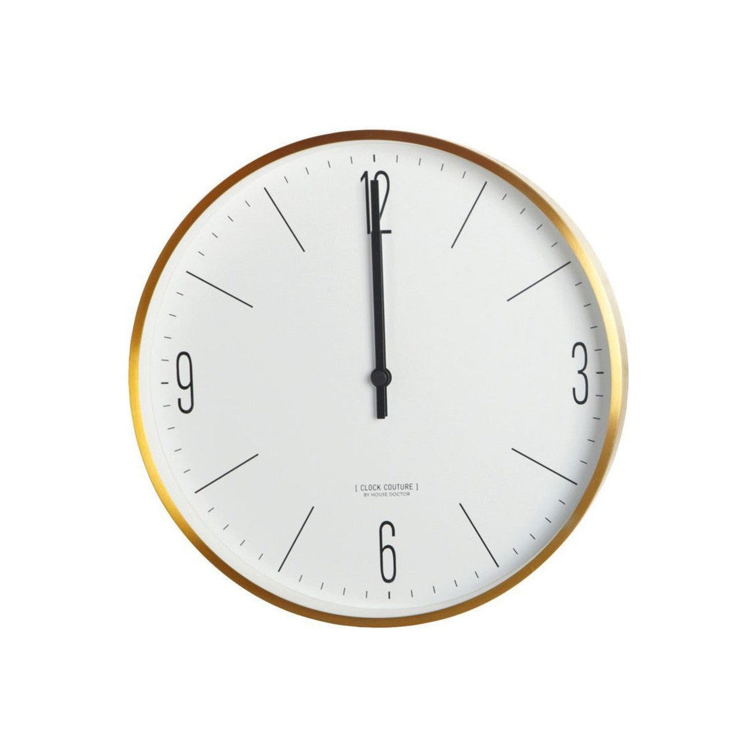 Horloge murale de docteur maison, couture hdclock, blanc / or