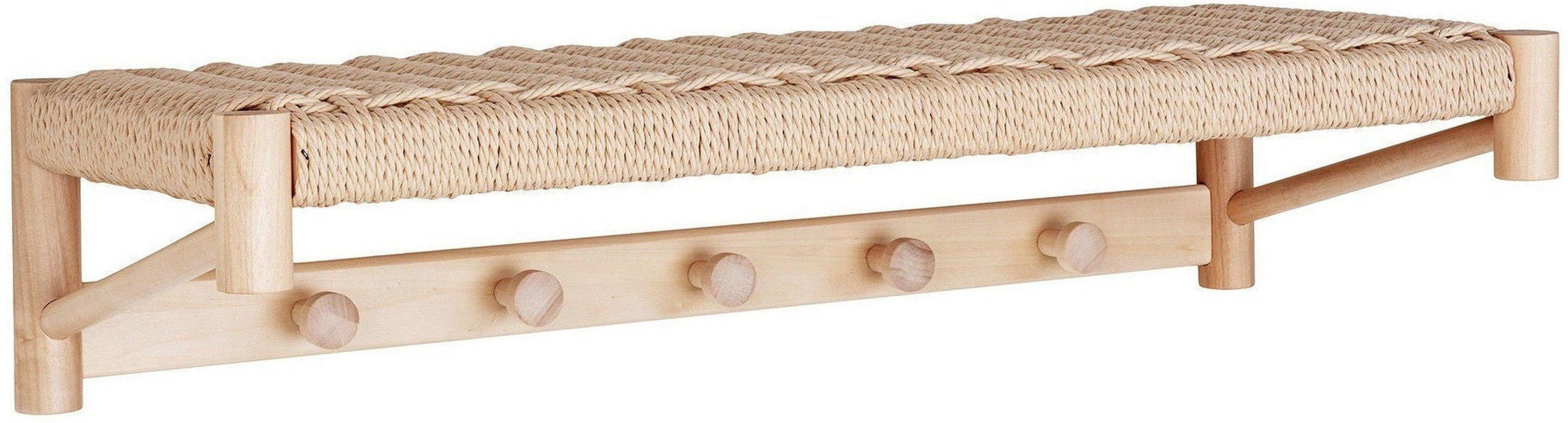 House Nordic Abano Hat Shelf, Shelf In Popler Wood, Nature Braid, 78x31 Cm