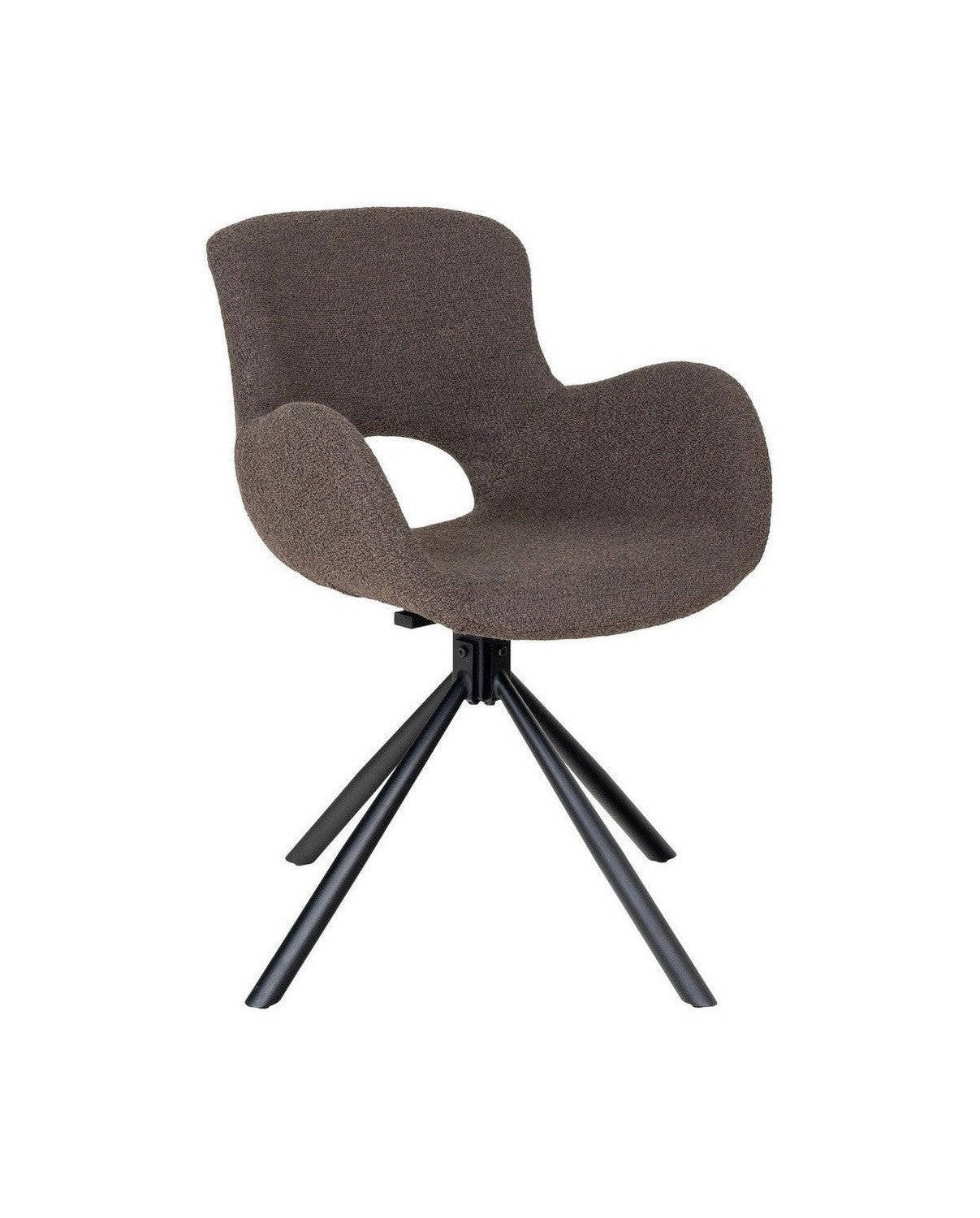 House Nordic Amorim Dining Chair, Swivel, Bouclé, Mushroom, Hn1274