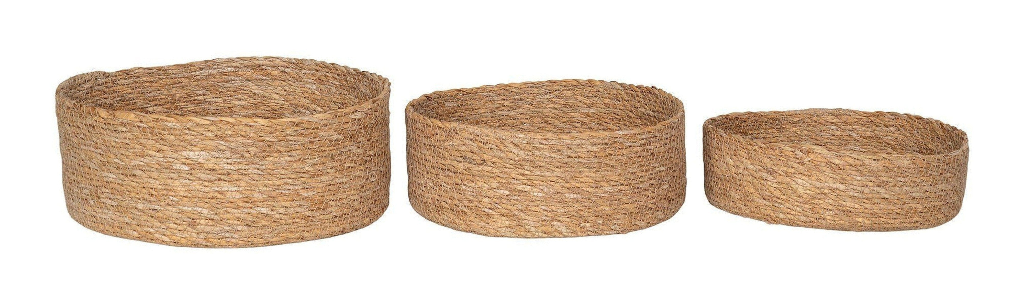 House Nordic Batam Baskets, Seagrass, Natural, Set Of 3