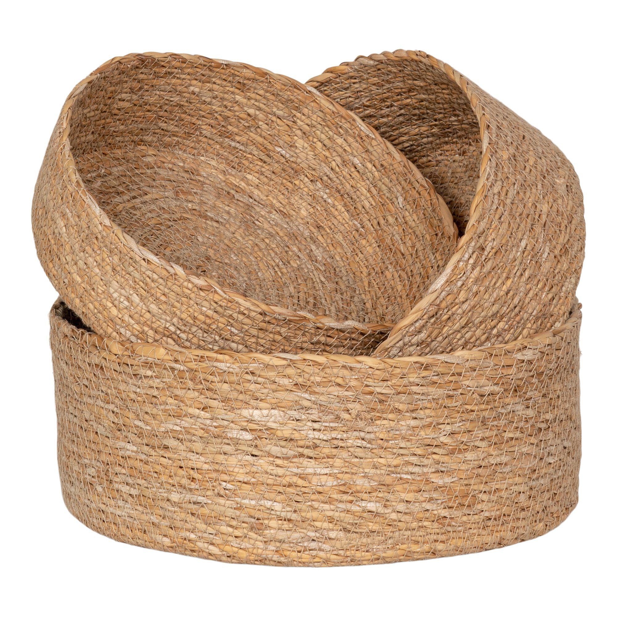 House Nordic Batam Baskets, Seagrass, Natural, Set Of 3