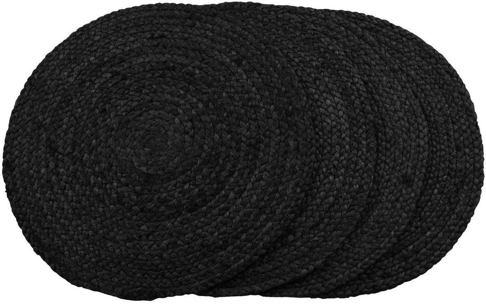 House Nordic Bombay Placemat, Braided Jute, Dark Grey, ø38 Cm, Set Of 4