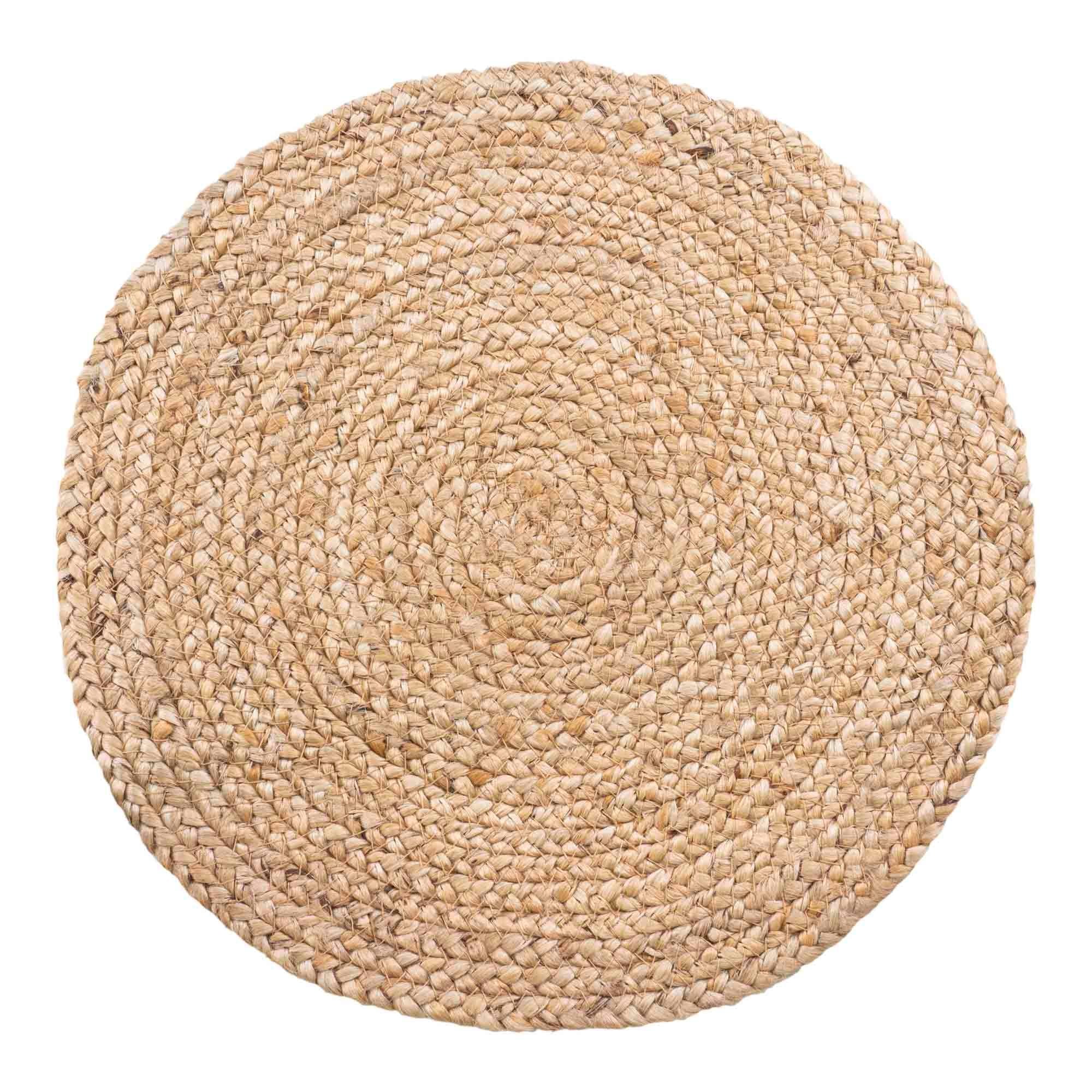 House Nordic Bombay Placemat, Braided Jute, Nature, ø38 Cm, Set Of 4