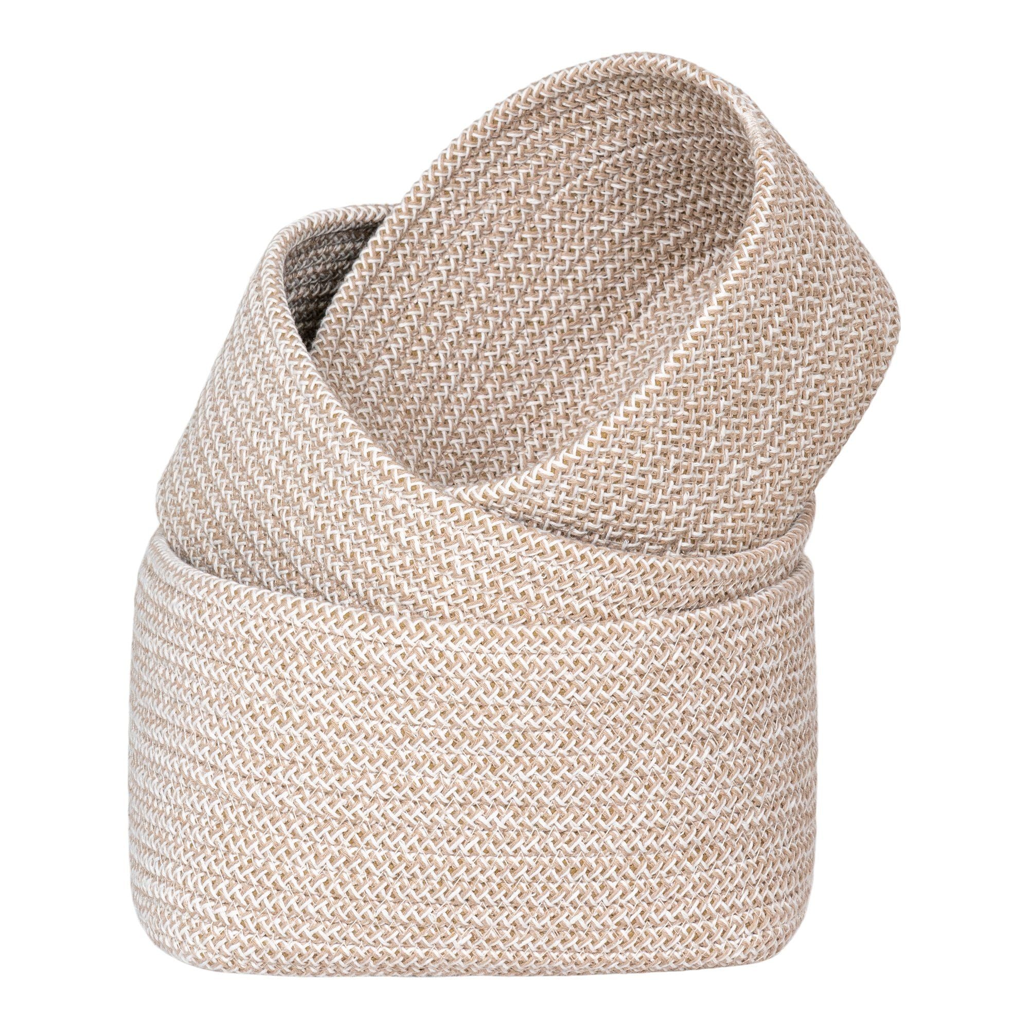 House Nordic Cadima Baskets, Cotton, Beige, Set Of 3