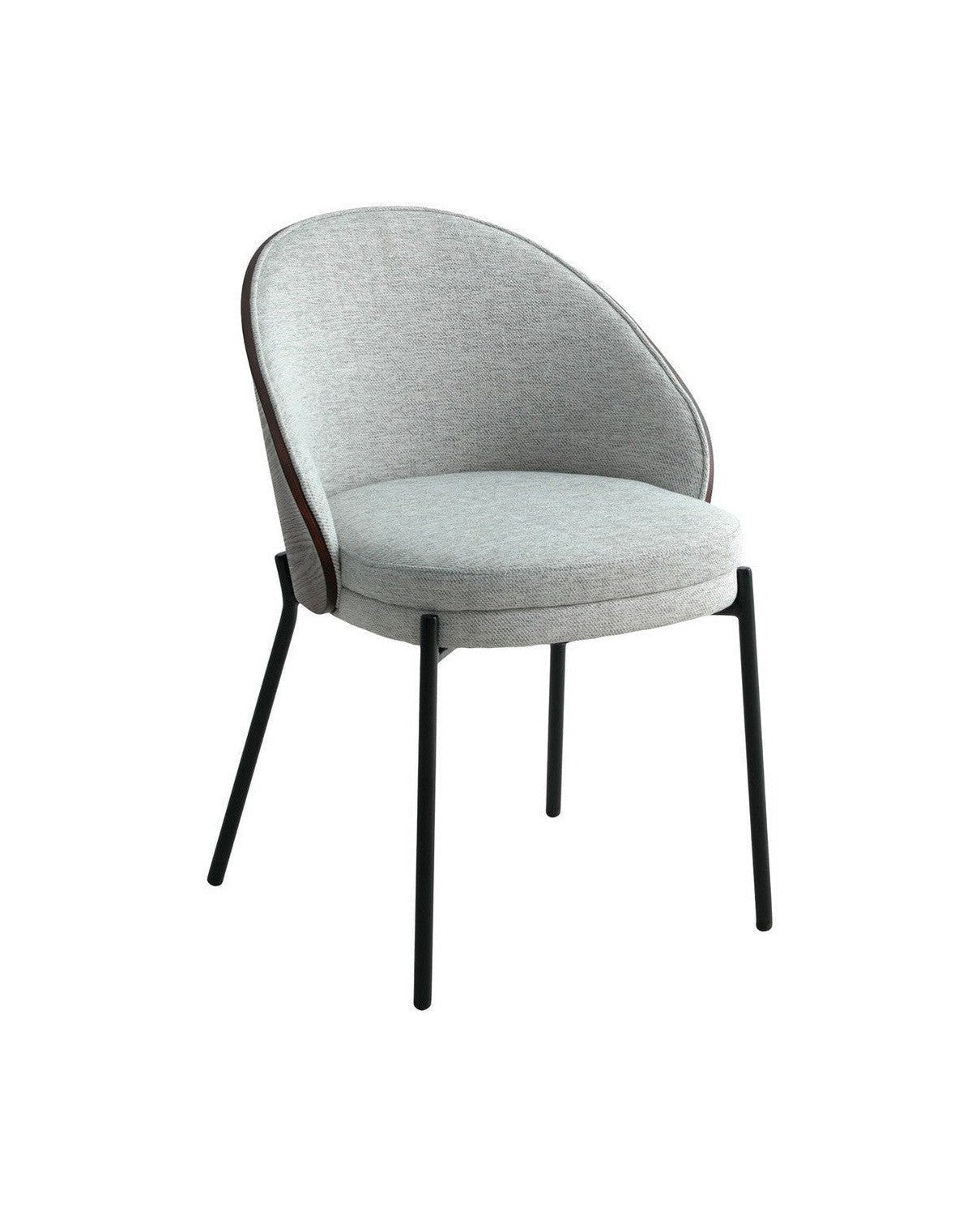 House Nordic Canelas Dining Chairs, In Light Grey, With Back In Dark Brown And Black Legs, Hn1276