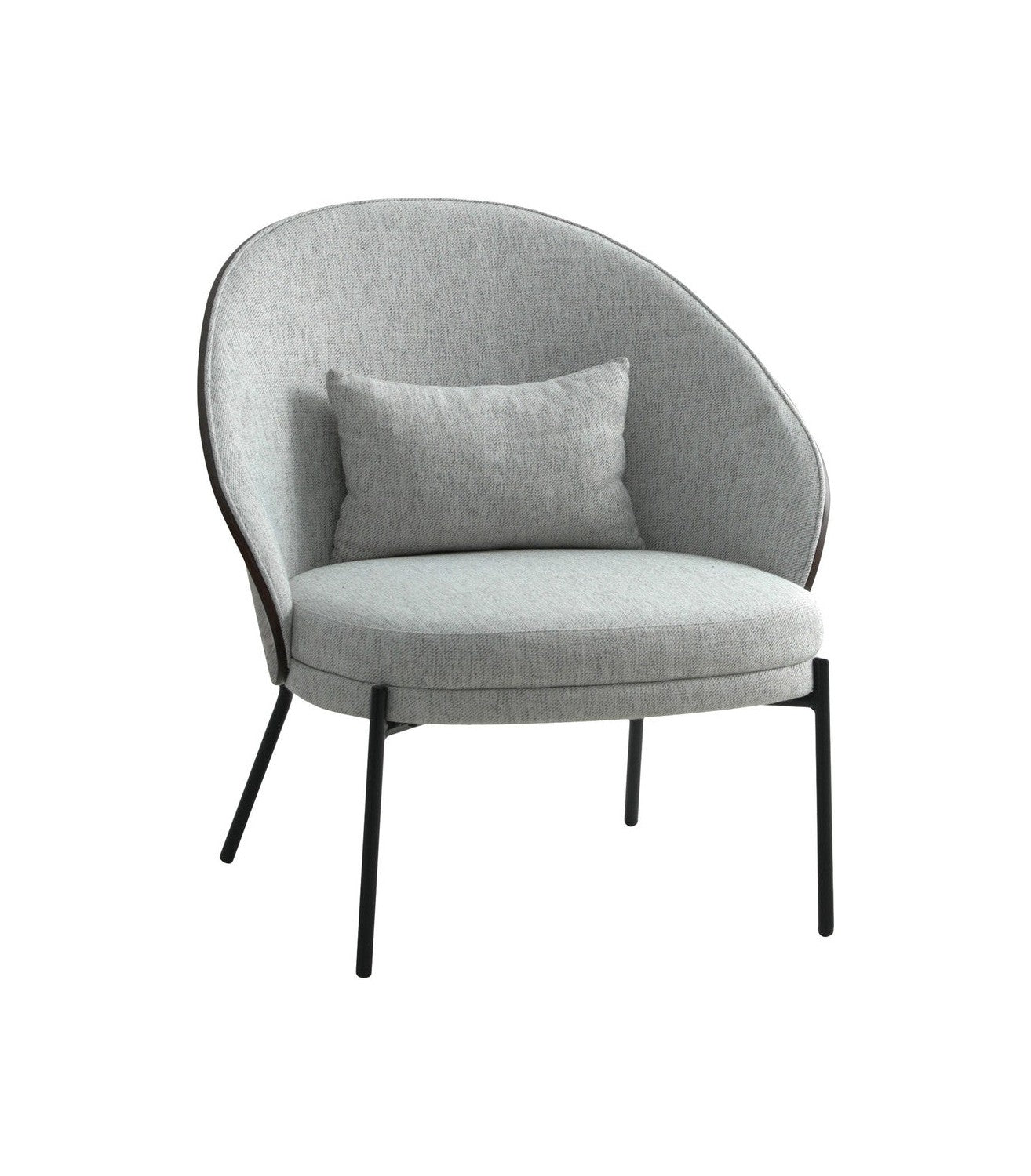 House Nordic Canelas Lounge Chair In Light Grey, With Dark Brown Back And Black Legs, Hn1276