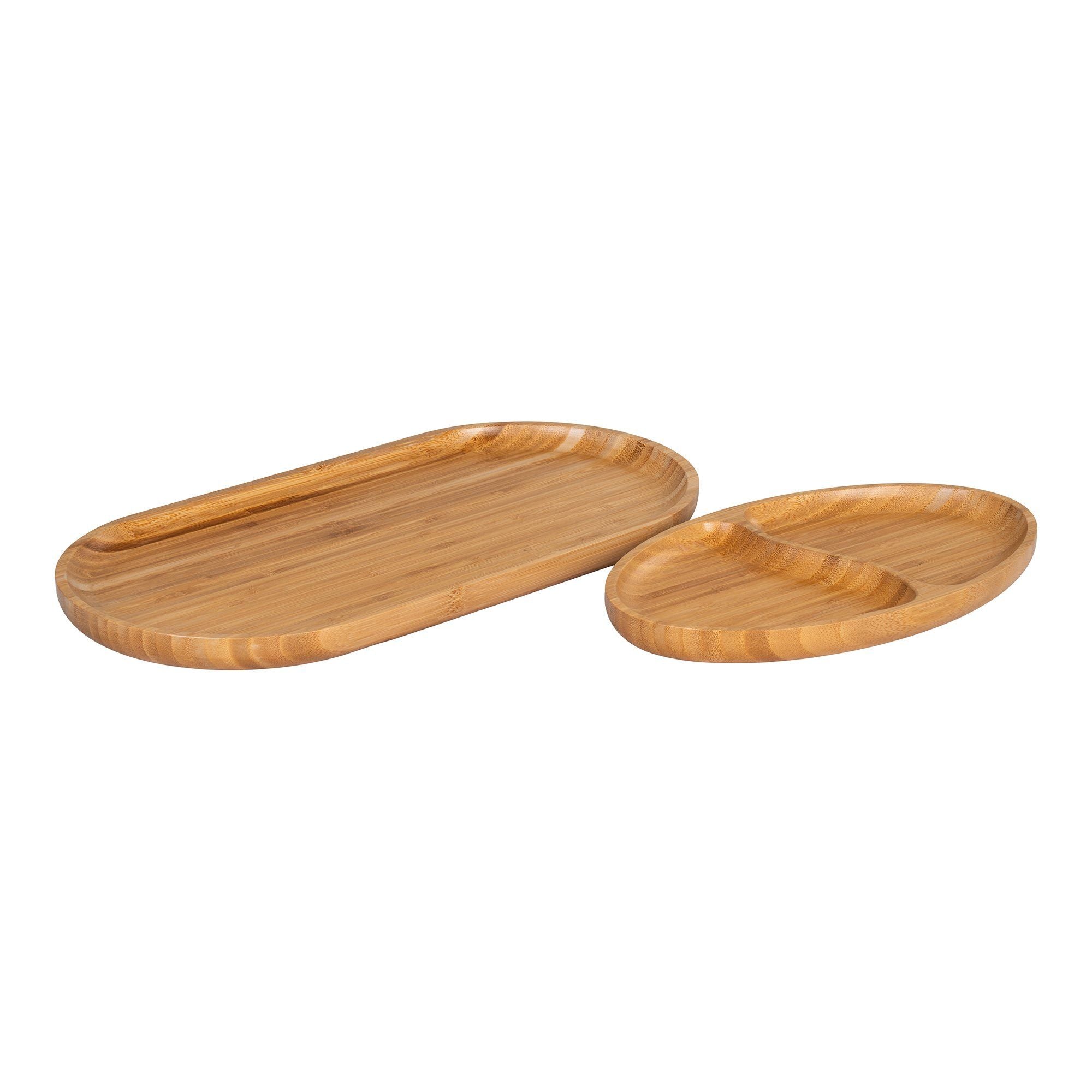House Nordic Chefalu Serving Tray, Bamboo, Natural, Set Of 2
