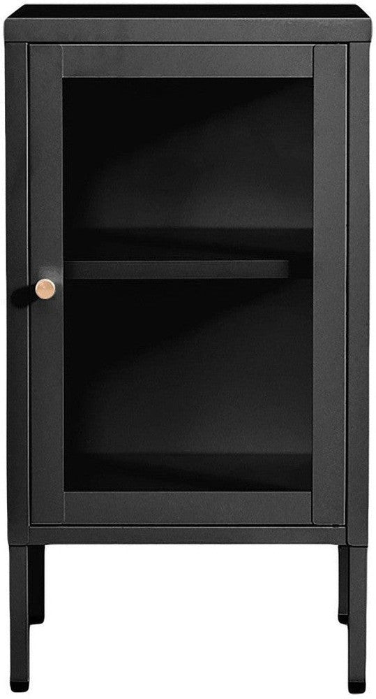 House Nordic Dalby Cabinet, 1 Glass Door,Steel, Black, 38x35x70 Cm