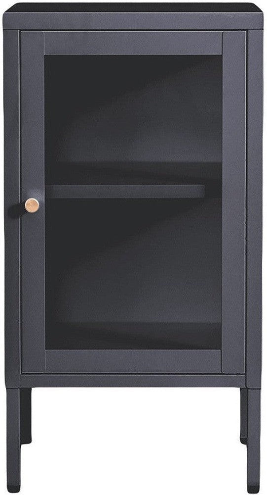 House Nordic Dalby Cabinet, 1 Glass Door, Steel, Grey, 38x35x70 Cm