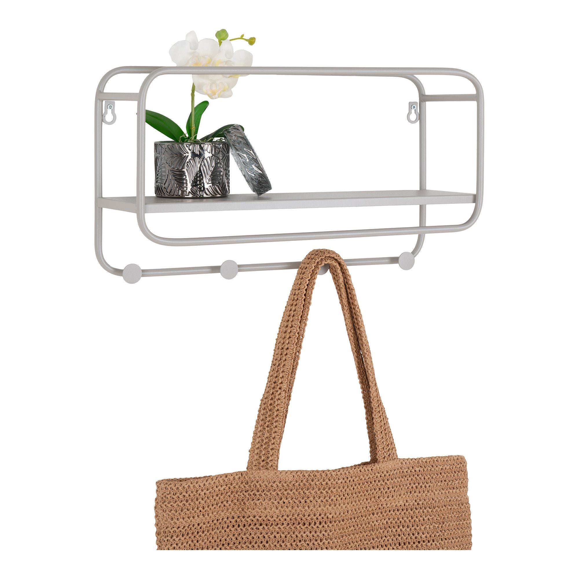 House Nordic Feira Hat Shelf, Steel, Cool Grey, 45x15x25