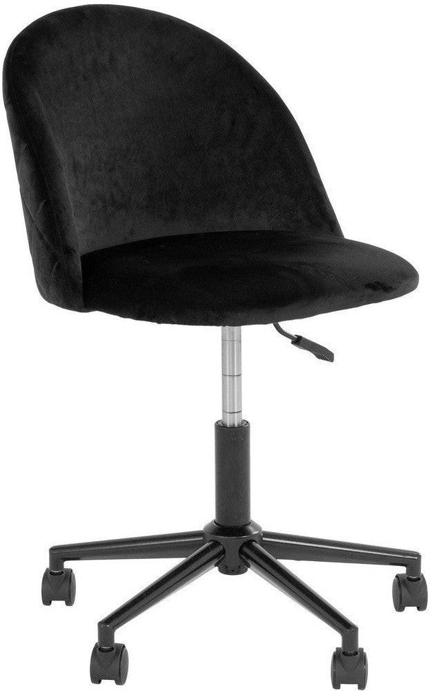 House Nordic Geneve Office Chair In Velvet, Black With Black Legs, Hn1207