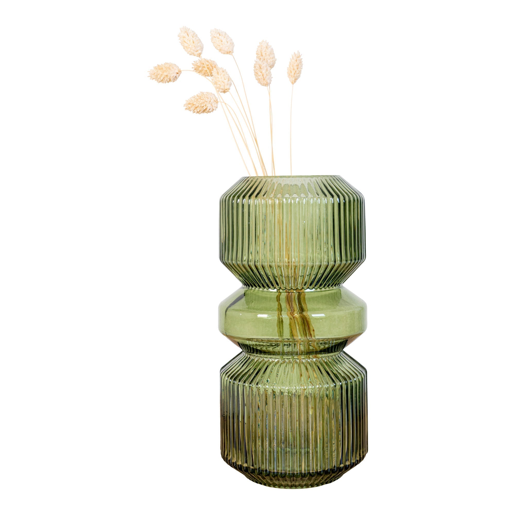 House Nordic Vase, Glass, Green, ø12x25 Cm