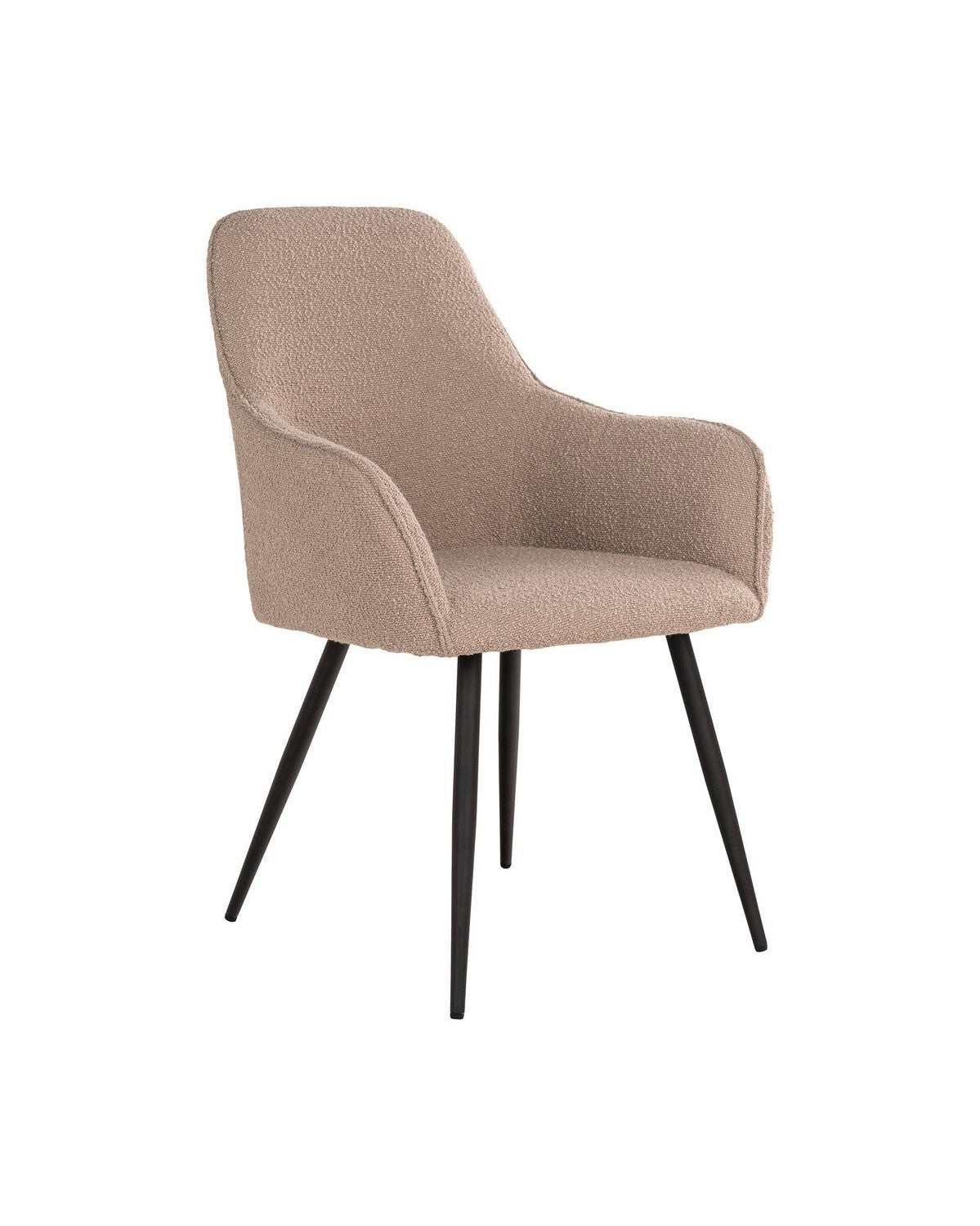 House Nordic Harbo Dining Chair In Bouclé, Beige With Black Legs, Hn1233